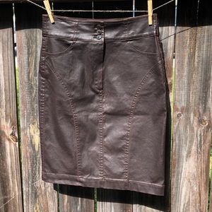 Isabel De Pedro - Faux Leather Skirt - Brn - Sz 4